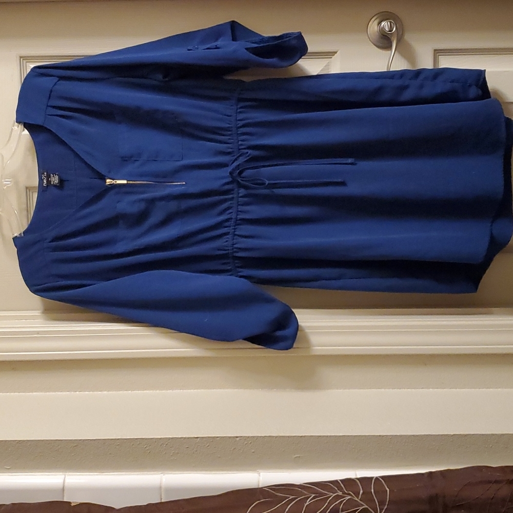 Rue 21 Royal Blue Tunic Top with Tie at Waist Size XL